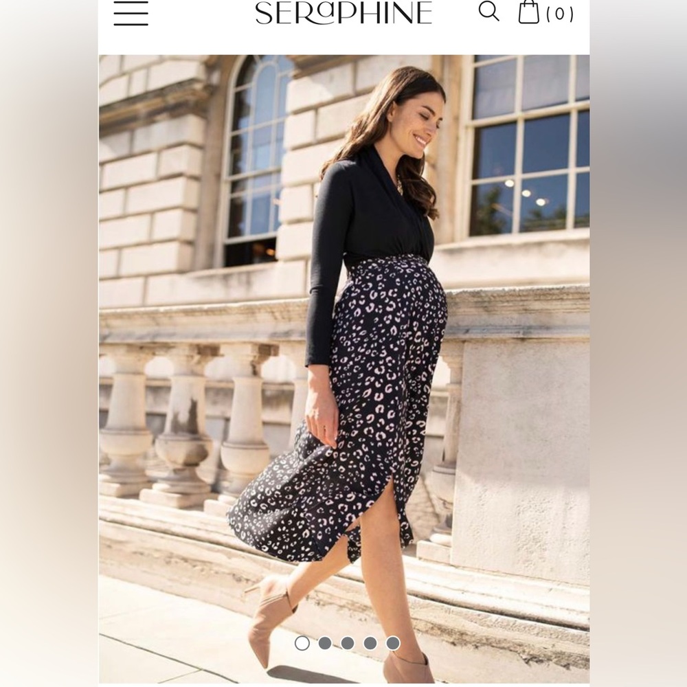 ANIMAL PRINT MATERNITY MIDI SKIRT